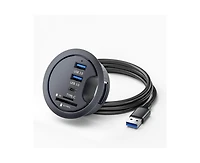 Risokeys 5 in 1 Flush Mount Desktop Usb 3.0 Hub with 5Gbps Data Transfer and Sd/Tf Card Reader