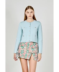 endless rose Women's Knit Long Sleeve Cardigan with Pockets