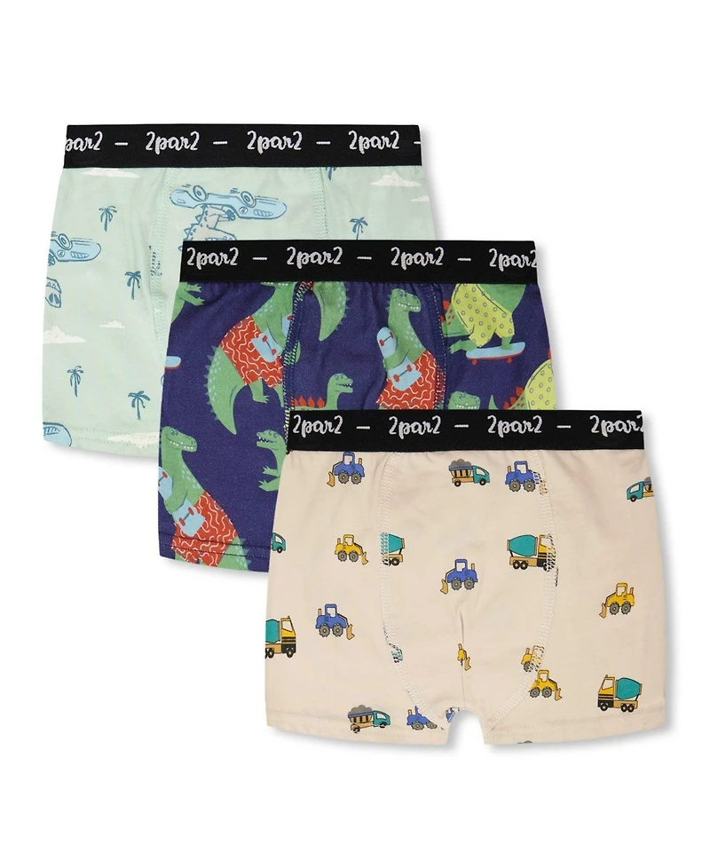 Deux par Toddler Cotton Printed Adventure Boxers Pack Of 3