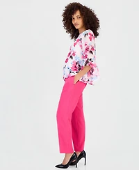 Kasper Petite Mid Rise Straight-Leg Pants