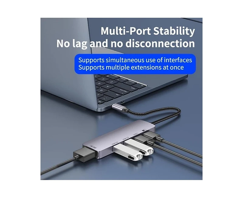 Risokeys 5-in-1 Usb-c Hub,100W Pd Charging & 5Gbps Usb 3.0 Transfer | Ideal for Home Office, Travel, Gaming