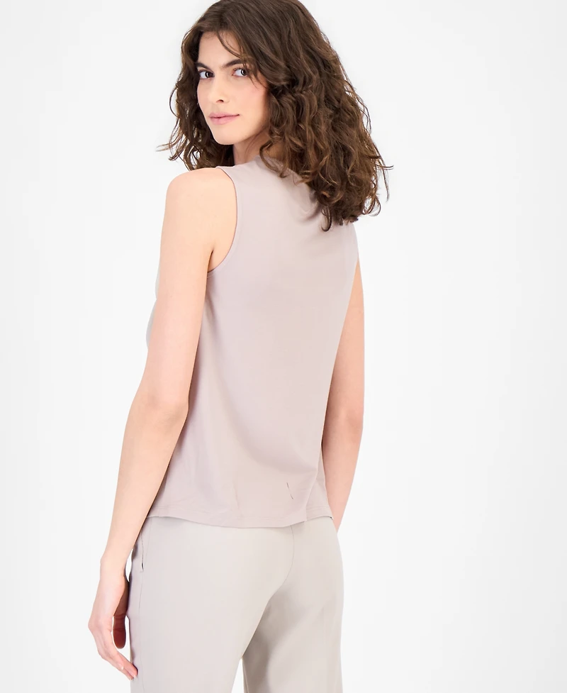 Anne Klein Women's Sleeveless Pleated Asymmetrical Top