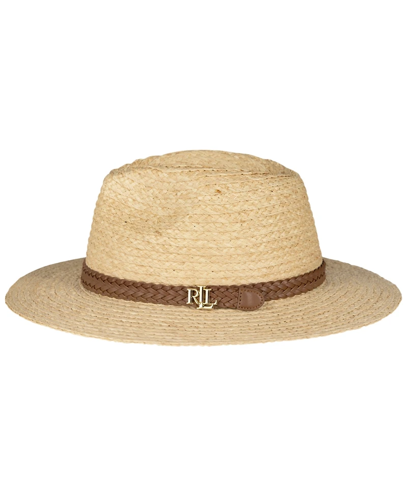 Lauren Ralph Lauren Raffia Woven Belt Band Fedora Hat