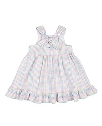 Florence Eiseman Toddler Girls Plaid Seersucker Dress With Flowers