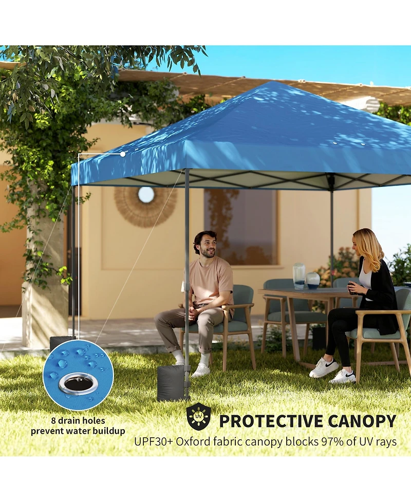 Outsunny 10 x ft Pop Up Canopy Tent with One Push Setup, Dark