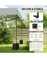 Outsunny 10x20 ft Pop Up Canopy Tent, Heavy Duty Outdoor Canopy,