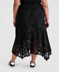 And Now This Trendy Plus Embroidered Cotton Midi Skirt, Macy's Exclusive