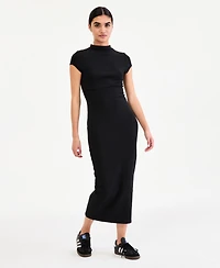 Bar Iii Women's Cap-Sleeve Mock-Neck Midi Dress, Exclusively at Macy's