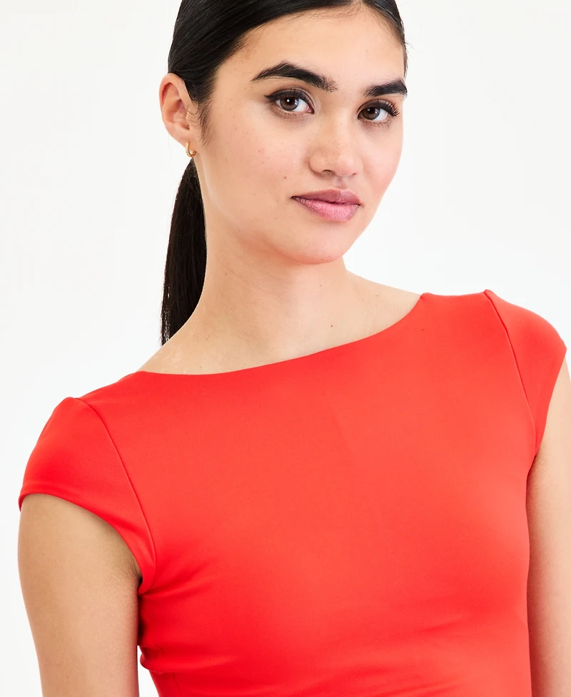 Bar Iii Women's Shelf-Bra Cap-Sleeve Top, Macy's Exclusive