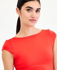 Bar Iii Women's Shelf-Bra Cap-Sleeve Top, Macy's Exclusive