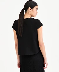 Bar Iii Women's High-Low Cotton Cap-Sleeve Top, Macy's Exclusive