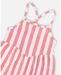 Deux par Toddler Girls Crinkle Jersey Striped Jumpsuit