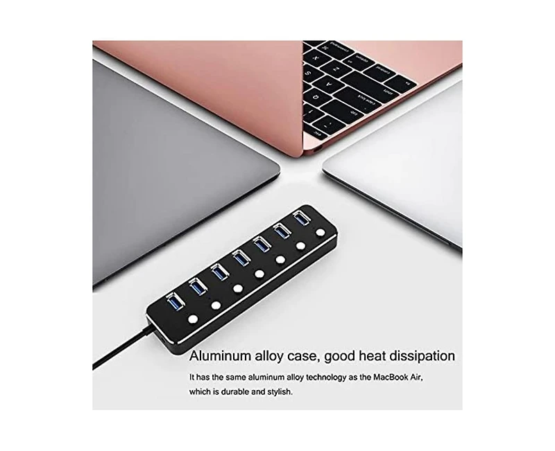 Risokeys Aluminum 7-Port Usb 3.0 Hub