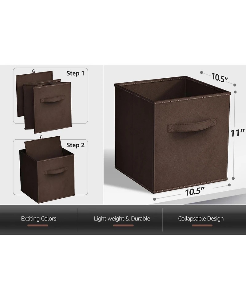Sorbus 6 Pack 11 Inch Foldable Storage Cubes with Handles- for Organizing Home, Shelves, Nursery, Playroom, Closet and More