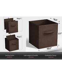 Sorbus 6 Pack 11 Inch Foldable Storage Cubes with Handles- for Organizing Home, Shelves, Nursery, Playroom, Closet and More