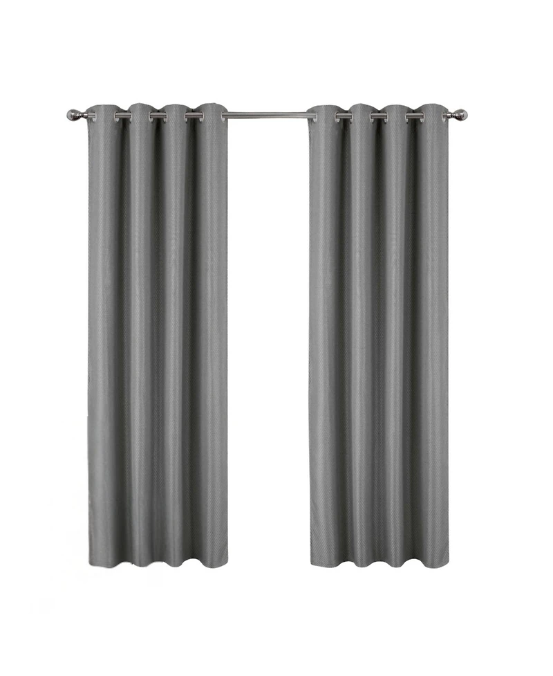 Olivia Gray 100% Polyester 250 Gsm Basket Weave Ian Luxury Jacquard Blackout Grommet Curtain Panel 54" x 84"