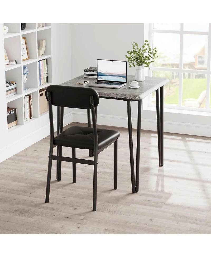 gaomon Small Dining Table Set for 2, Kitchen and Chairs of 3Pcs Room with 2 Upholstered