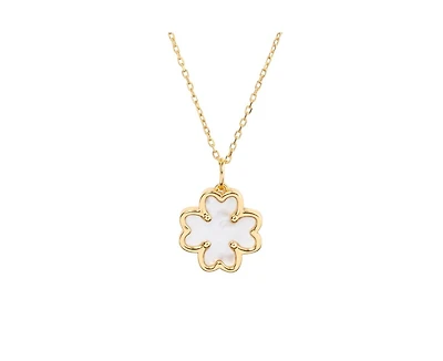 Little Sky Stone Clover Mop Pendant Necklace