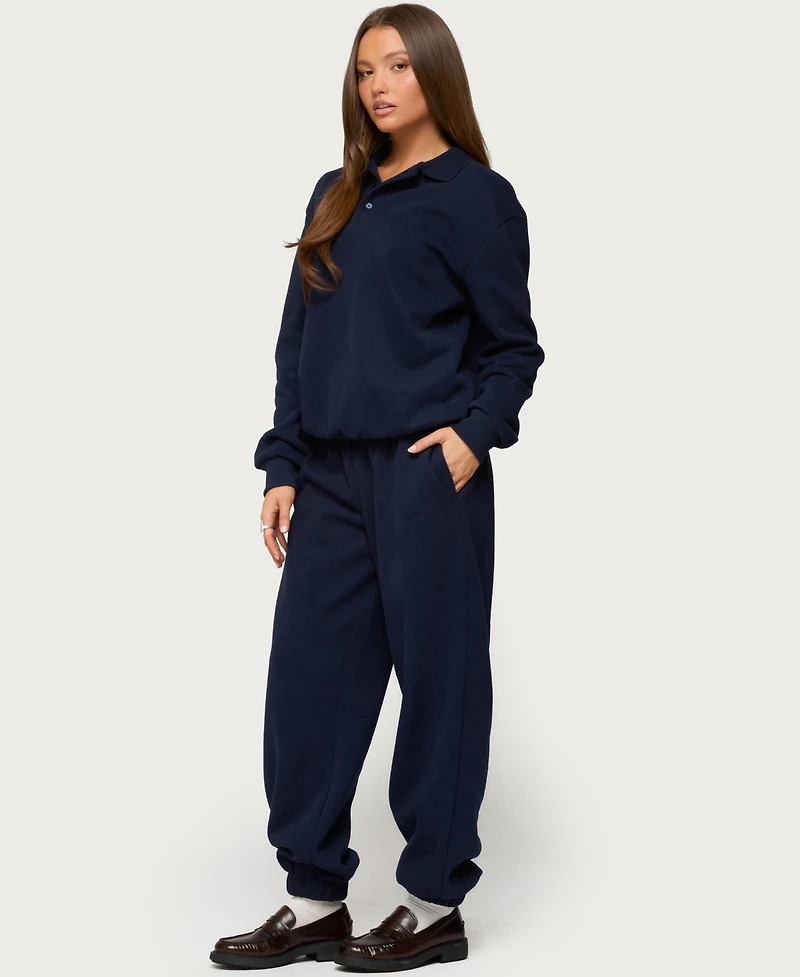 Edikted Women's Jayce Oversized Polo Sweatshirt