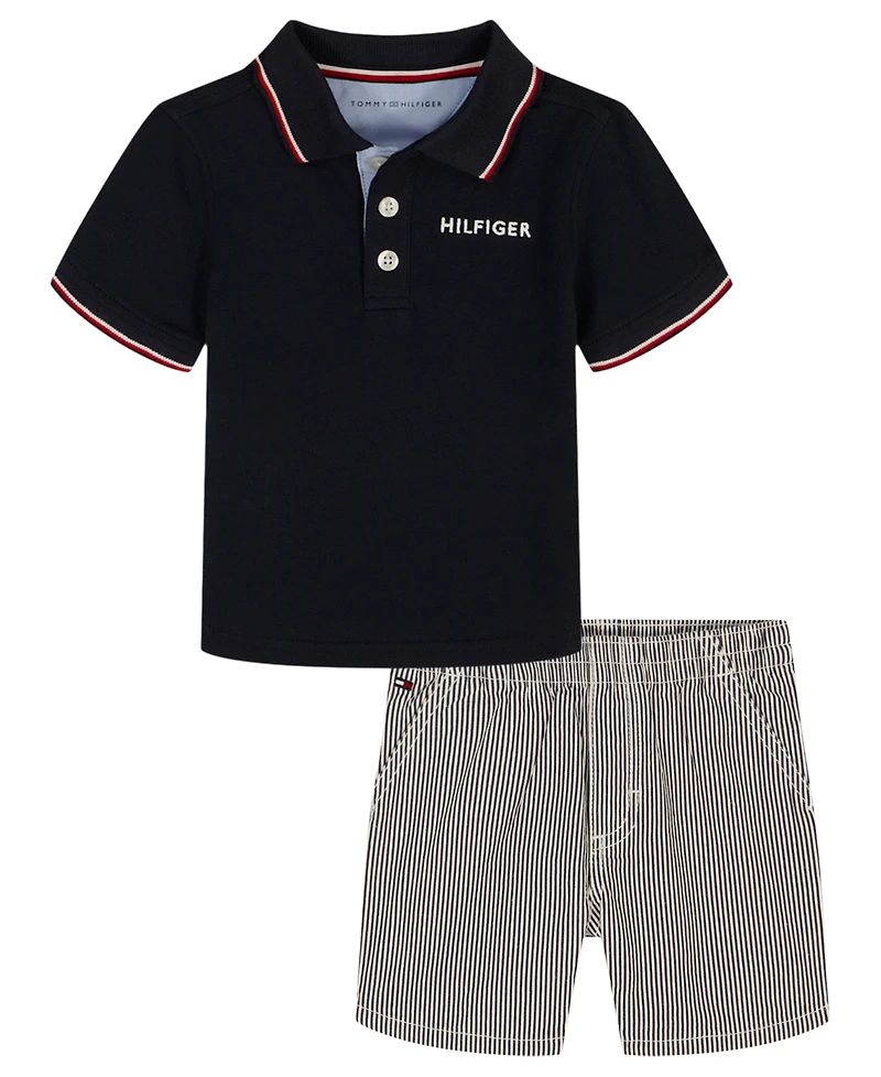 Tommy Hilfiger Boys 2T-7 2-Piece Woven Short Set