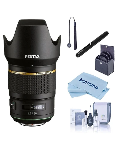 Pentax Hd Pentax-d Fa 50mm f/1.4 Sdm Aw Lens, Bundle with 72mm Filter Kit, Cleaning Kit, Cleaning Cloth, Lens Cap Tether, Lens Cleaner