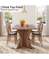 gaomon Senfot 71" Rectangular Dining Table for 6, Rustic Farmhouse Tall Kitchen Table with Large Tabletop, Long Wooden Dining Room Table