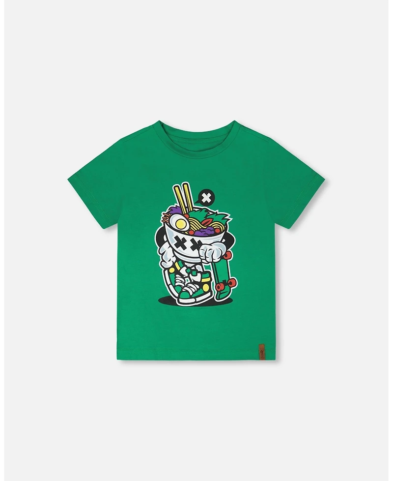 Deux par Big Boys Cotton Jersey T-Shirt with Print.