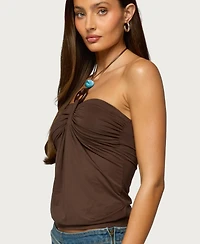 Edikted Women's Itzel Ring Gathered Halter Top