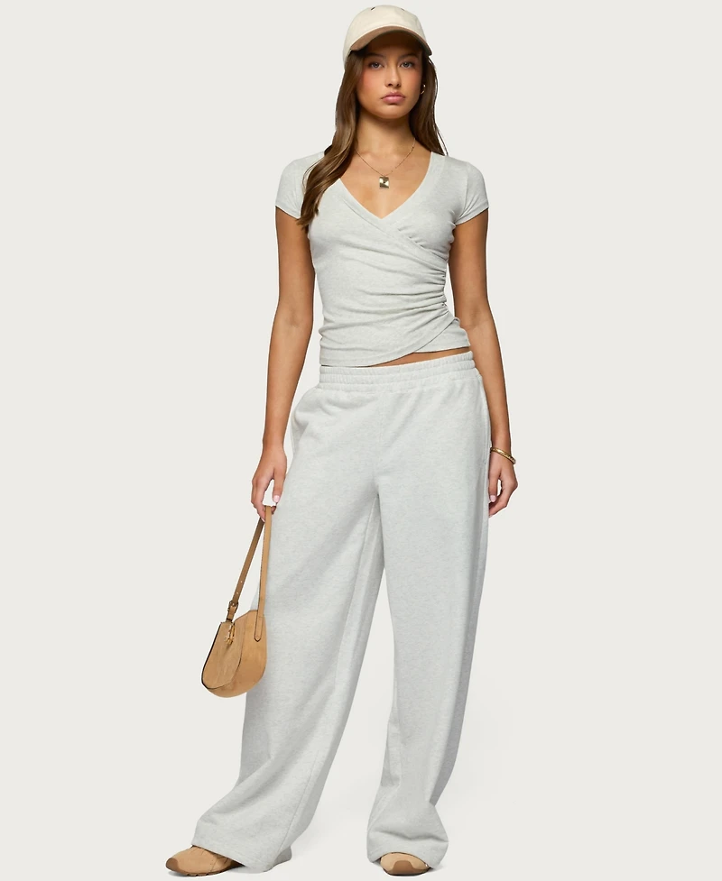 Edikted Women's Jacie Wide Leg Sweatpants