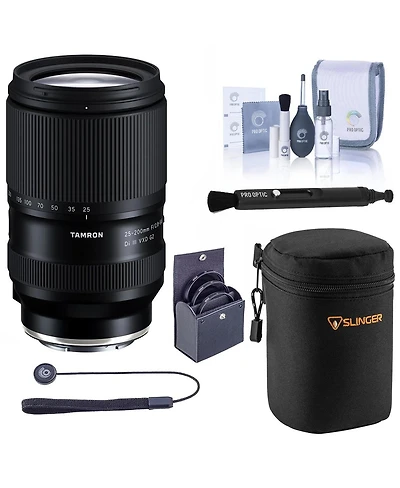Tamron 25-200mm f/2.8-5.6 Di Iii Vxd G2 Lens for Sony E, Bundle with 67mm Filter Kit, Soft Lens Case, Lens Cap Tether, Pen Lens Cleaner and Cleaning