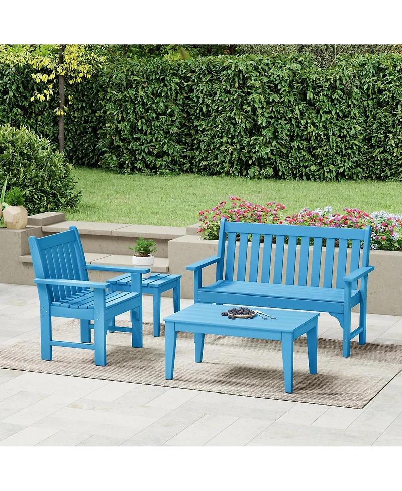 WestinTrends 4-Piece Hdpe Outdoor Patio Furniture Couch Set