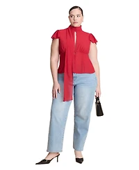 Eloquii Women's Heart Pocket Naomi Straight Leg Jean