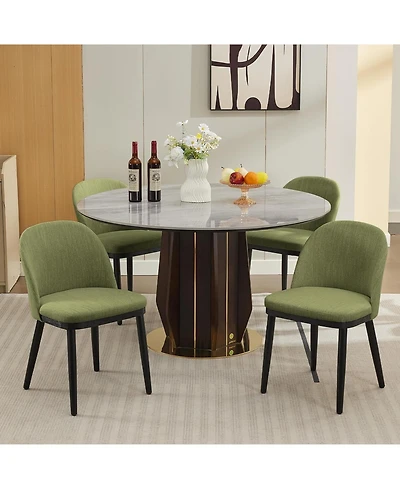 gaomon Upholstered Dining Chairs Set of 4, Modern Fabric Dinner Chairs with Wood Legs, Large Dining Room Kitchen Chairs