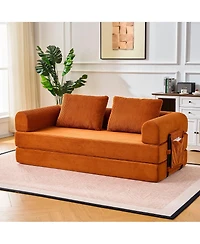 Clihome Loveseat Sofa Convertible Sleeper Sofa Bed with Pillow