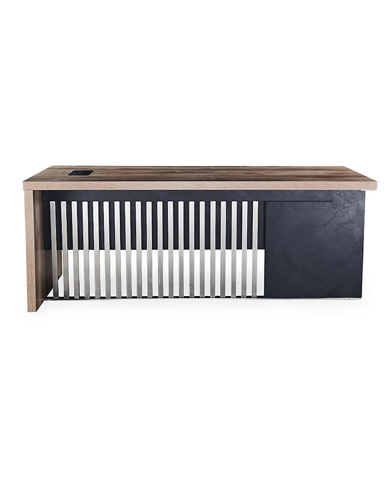 Logicfox Executive Office Desk with Stainless Steels Sturdy Frame 1.97IN Thick Desktop