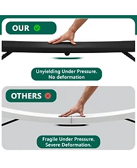 Decksplore 4 Feet Blow Molded Folding Table Heavy Duty Fold Half Plastic with Adjustable Height for Indoor Outdoor Picnic party