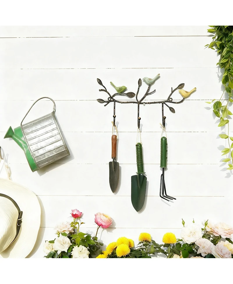 Yigii Rustic Metal Bird-Branch Coat Rack for Home Decor