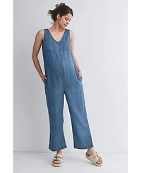 Hello Miz Maternity Front Zip Sleeveless Jumpsuit Nursing Friendly