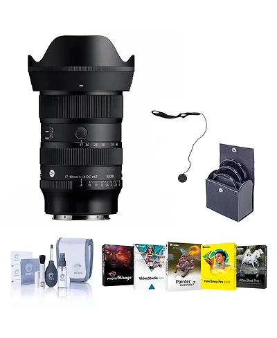 Sigma 17-40mm f/1.8 Dc Art Lens for L Mount, Bundle with 67mm Filter Kit, Pc Software Kit, Cap Keeper and Cleaning Kit