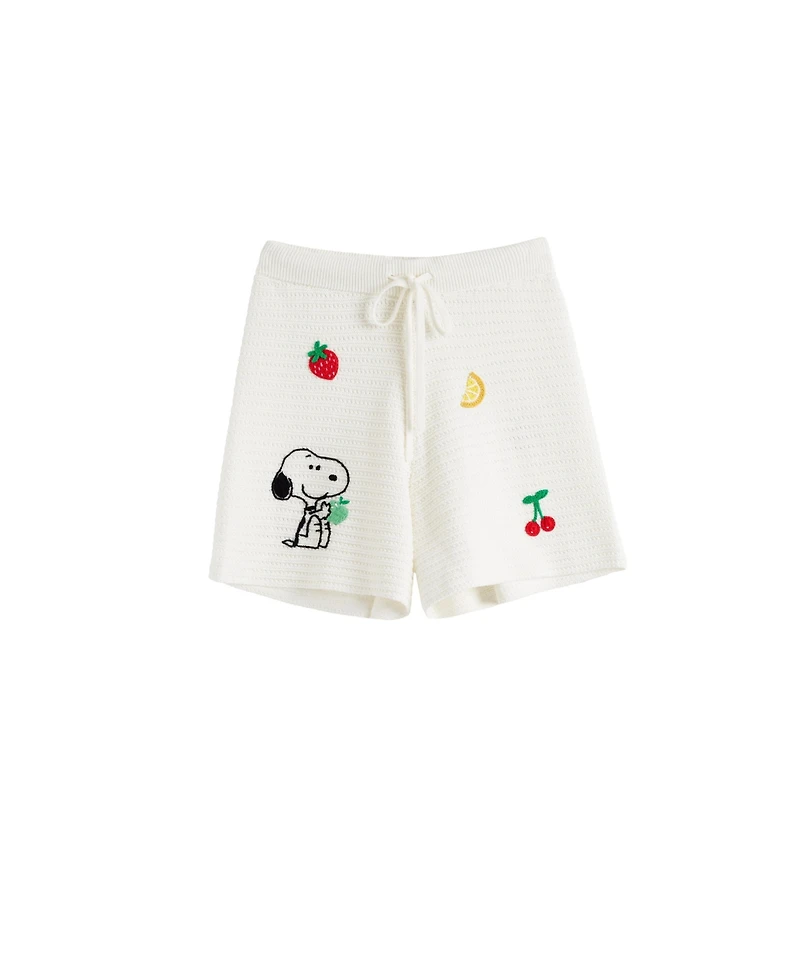 Chinti & Parker Women's Cotton Snoopy Crochet Shorts