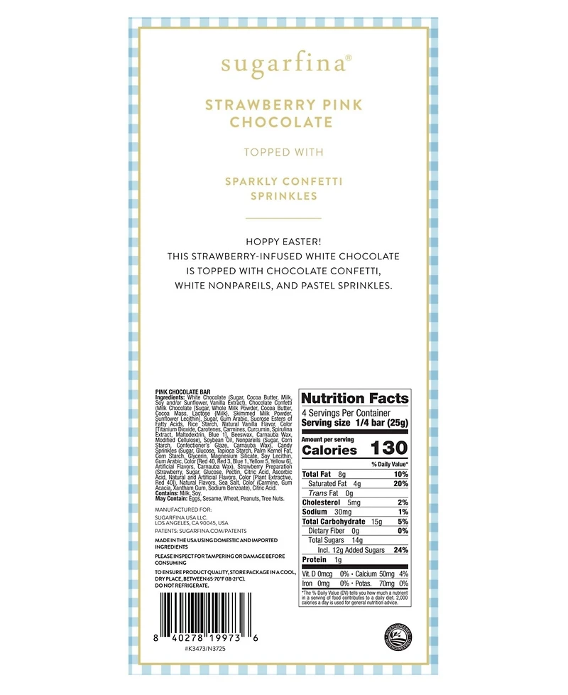 Sugarfina Easter Bunny Bark Pink Chocolate Bar, 4-pc.