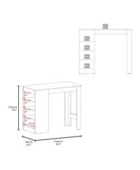 Fm Furniture Luna Modern Kitchen Island with Open Storage, Wenge