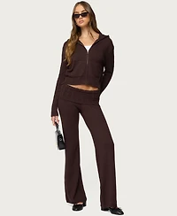 Edikted Women's Lula Cable Knit Foldover Pants
