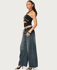 Edikted Women's Zola Cutout Beaded Halter Top