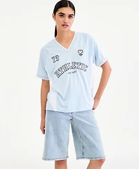Bar Iii Women's Sports Jersey T-Shirt, Macy's Exclusive