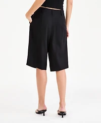 Bar Iii Women's Pleated Bermuda Shorts, Macy's Exclusive