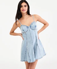 Bar Iii Women's Denim Mini Dress, Macy's Exclusive