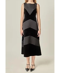 English Factory Women's Velvet Satin Combo Maxi Dress