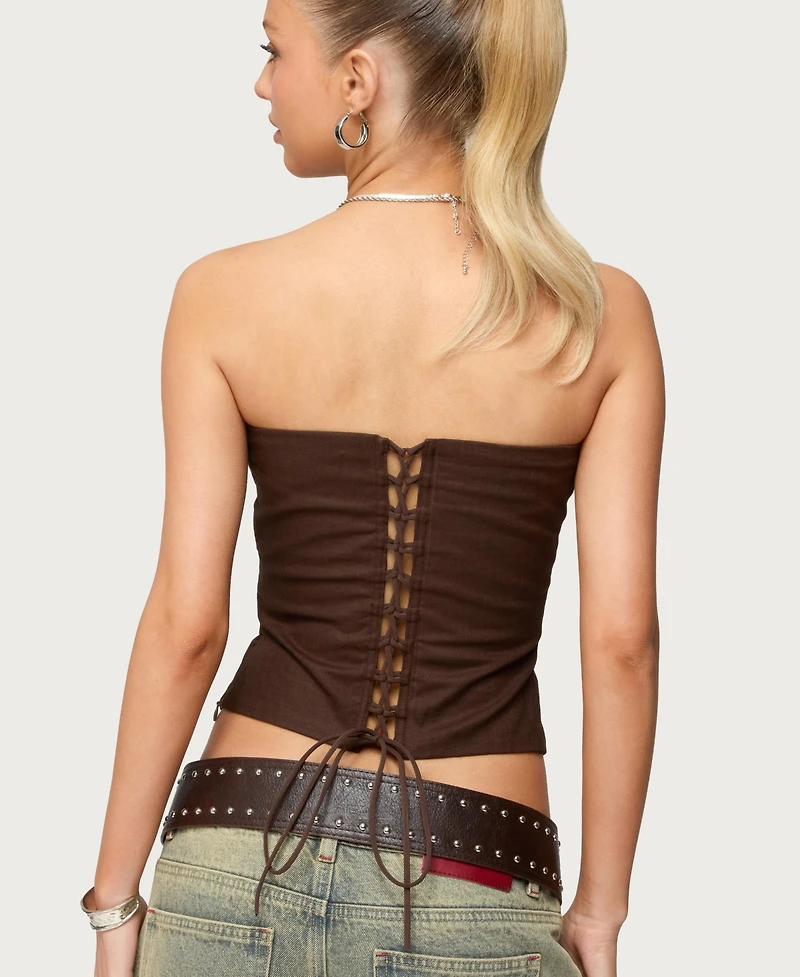 Edikted Women's Hadar Linen Look Corset