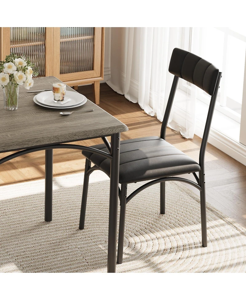 gaomon Dining Table Set, 1 and 2 Upholstered Chairs, for Breakfast Nooks Small Rooms, Ideal Kitchen